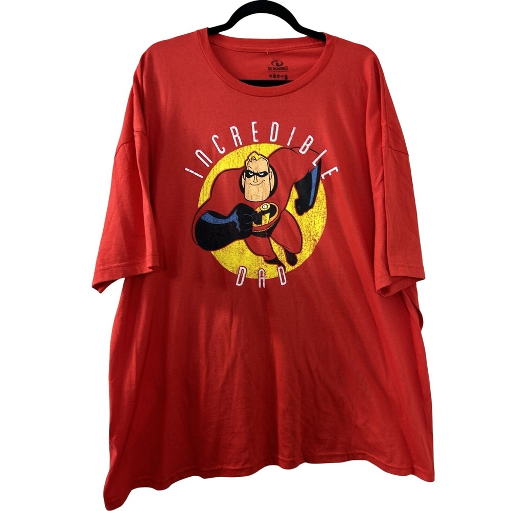 Disney Pixar The Incredibles Graphic T-Shirt 3XL Red Incredible Dad Pixar Core
